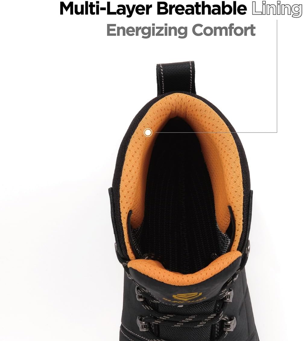 SUREWAY Men's Waterproof Steel/Soft Toe 6" Work Boot, Slip Resistant Leather Ankle Safety Boot for Construction,Roofing & Hunting,Comfort & Durability - Image 6