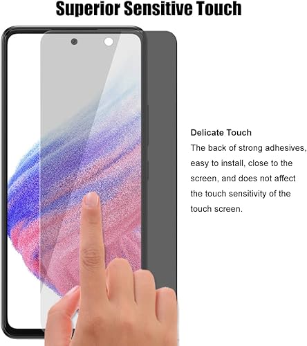 Miniatura 6 de La huella digital no funciona (3+3) para Samsung Galaxy A53 5G (paquete de 3) Película de vidrio templado privado anti espía Protector de pantalla