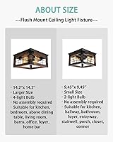 Vista 5 de Lámpara de techo de montaje empotrado estilo granja, 2 luces, lámpara de techo de granja, lámparas de cocina de esquina con enchufe E26, lámparas