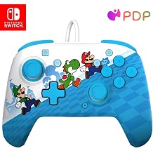 PDP REMATCH Enhanced Wired Power Nintendo Switch Pro Controller, Officially Licensed Switch Lite/OLED Compatible Gamepad, Customizable Programmable Buttons, Mario Escape Blue/White