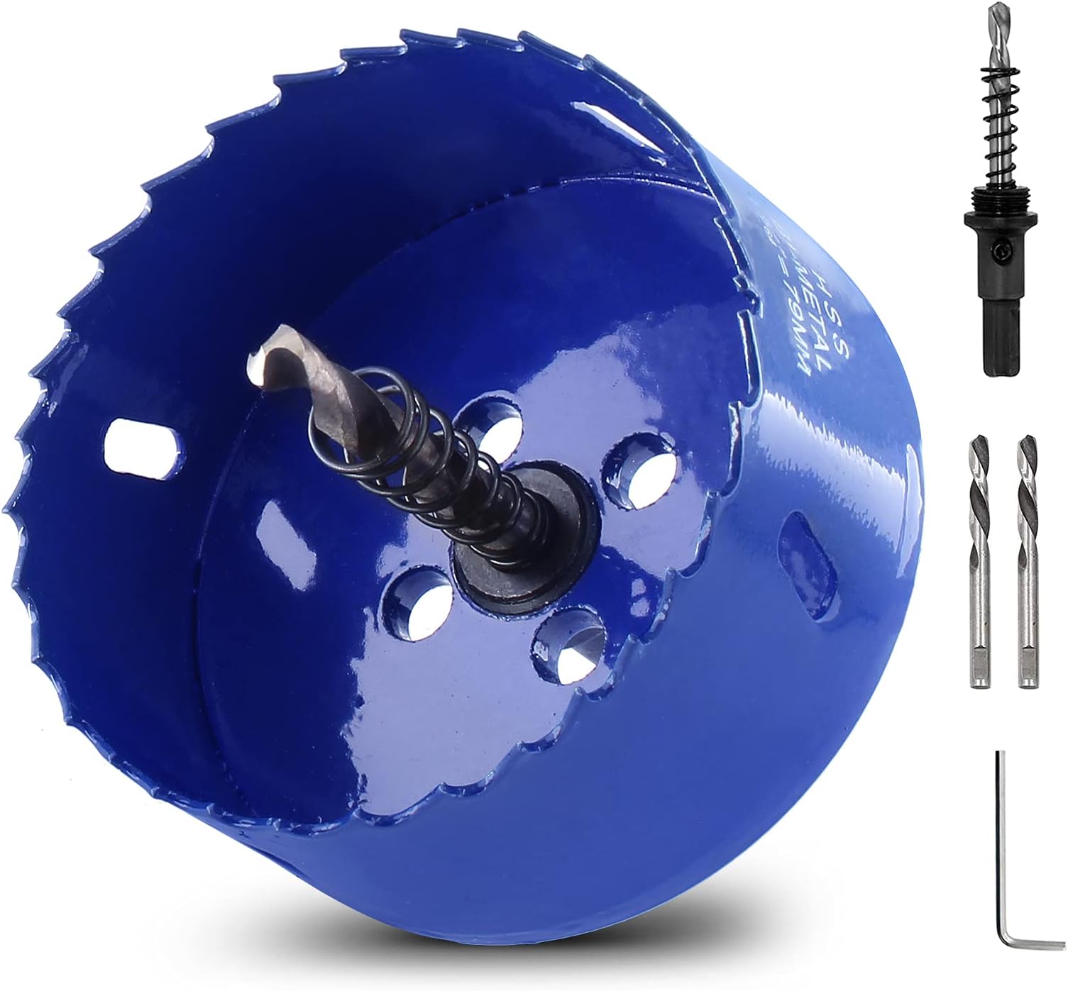 Luomorgo 3-1/8 inch 79mm Hole Saw, 1 1/4 inch Cutting Depth HSS Bi-Metal Hole Cutter with Hex Shank Drill Bit Adapter for Wood Cornhole Boards Plastic Drywall Fiberboard