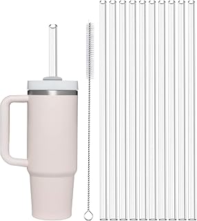 10 PCS Cup Straw, Reusable Clear Straws, Plastic Straw,Safety Plastic Tumbler Straws Compatible with Cup Accessories for Drinking Water,Tea,Coffee,Juice