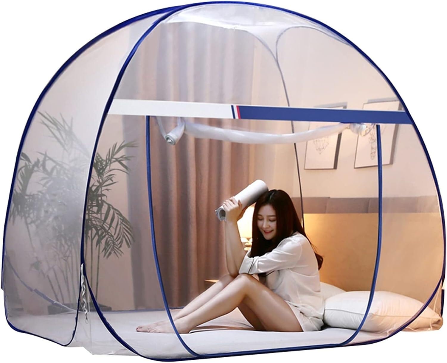 GTHTUHFD Mosquito Net Foldable Mosquito Net Tent, Fall-Proof Mosquito Net, Bedroom Pop-Up Mosquito Net, Installation