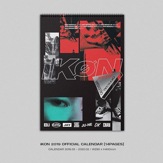 YG Entertainment Idol Goods Fan Products YG Select iKON 2019 Official Calendar