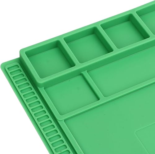 Miniatura 8 de Alfombrilla de soldadura, 15.7x11.8 in ranuras para destornillador, almohadilla de reparación de silicona, buena resistencia, aislamiento térmico