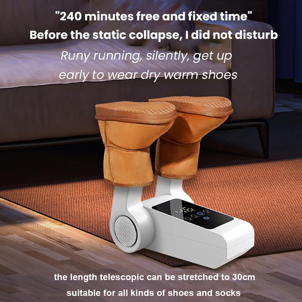 Sèche-chaussures et bottes, sèche-chaussures pliable, sèche-gants et chapeaux avec écran LCD, air chaud à 360°, minuterie thermostat intelligente, sèche-chaussures de ski avec souffleur de chaleur