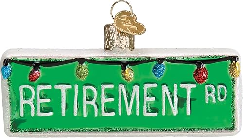Old World Christmas Happy Retirement - Adorno de cristal soplado para árbol de Navidad