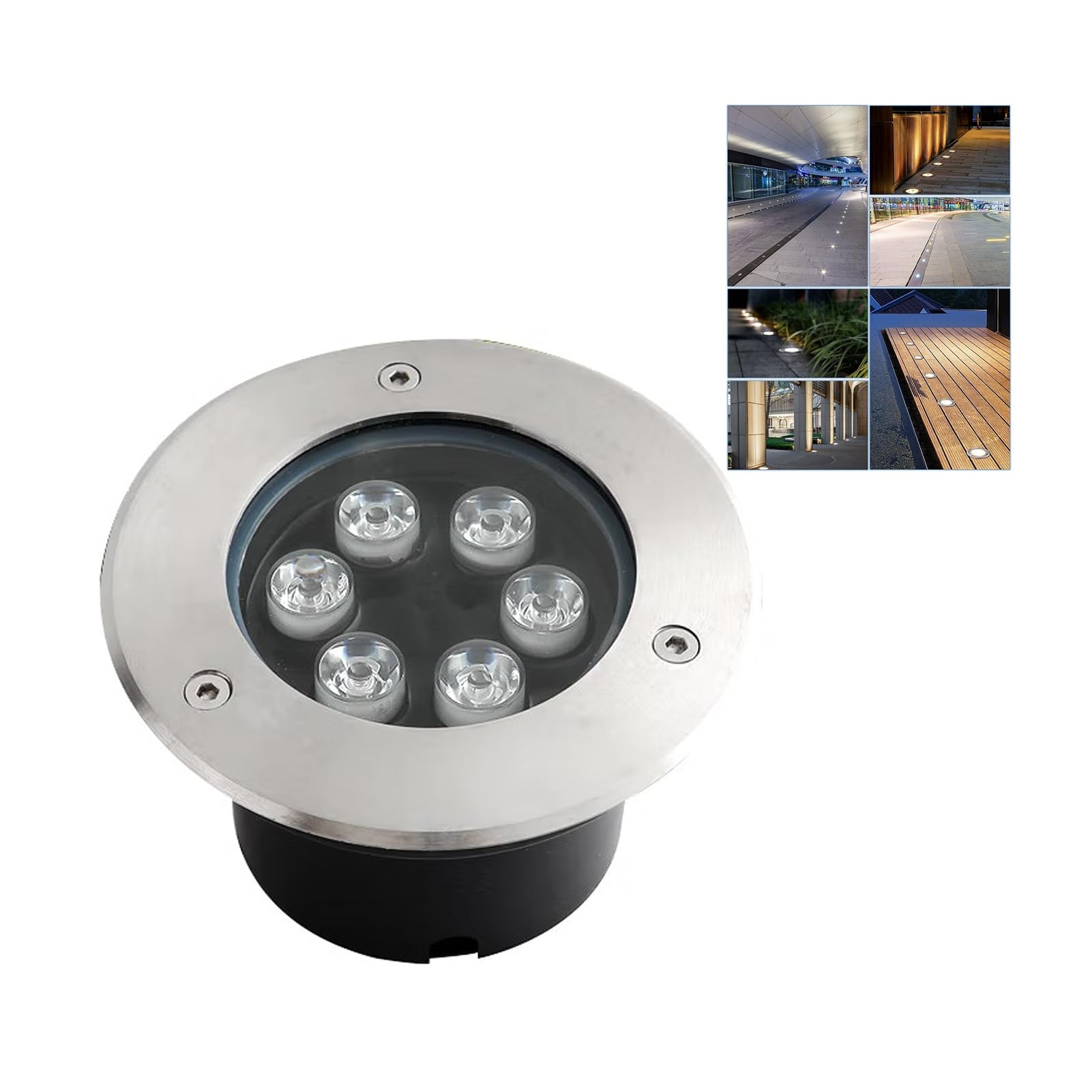 LED w ziemi wpuszczane światła podziemne światło IP66 wodoodporne zewnętrzne okrągłe zakopane światła AC85-265V reflektor do ogrodu chodnik chodnik most patio lampa krajobrazowa