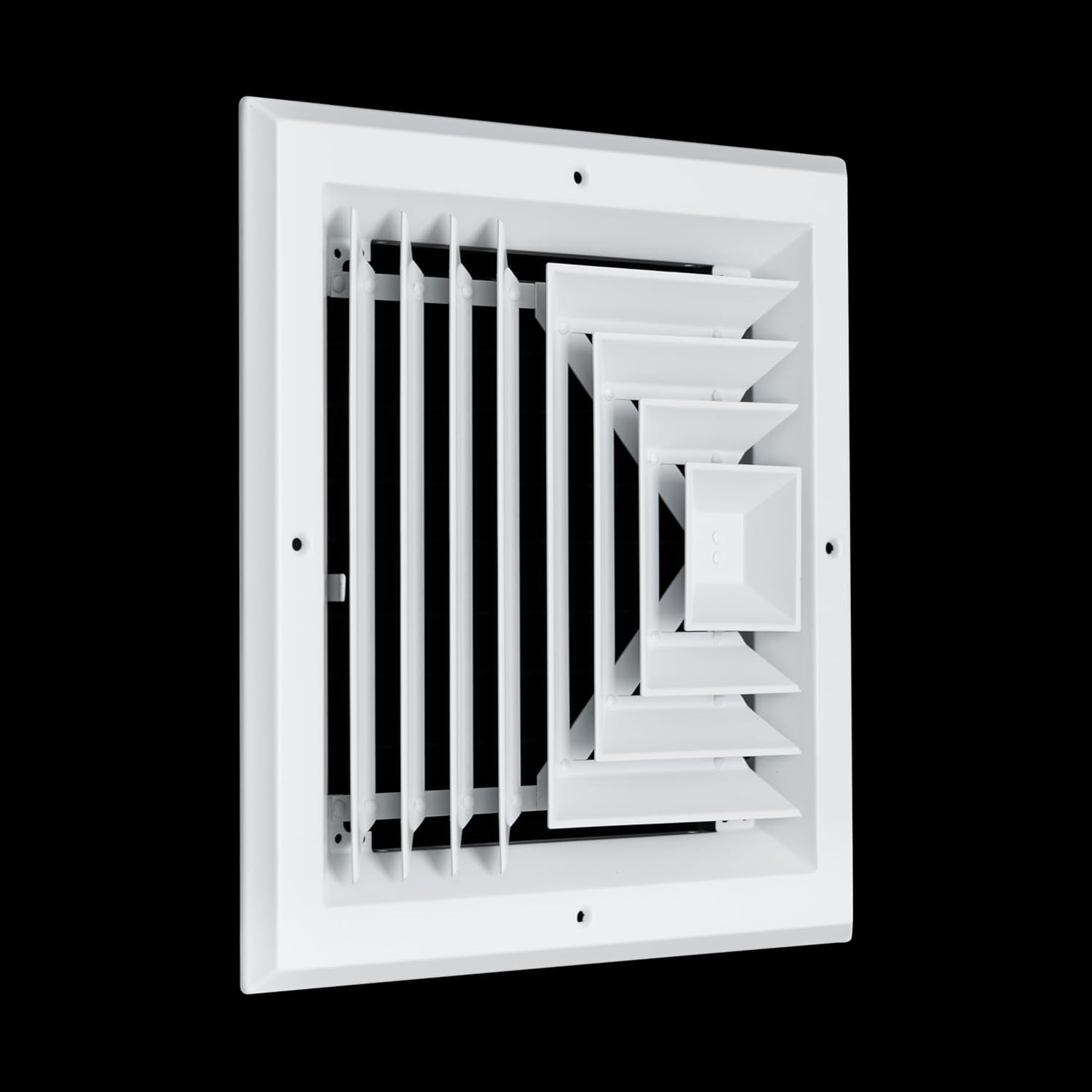 Fits 10x10 Duct Opening 3 Way Aluminum Square Ceiling Diffuser by Handua | Register Vent Cover Grille for Ceiling | Rust Proof | White | Outer Dimensions: 11.75" X 11.75"