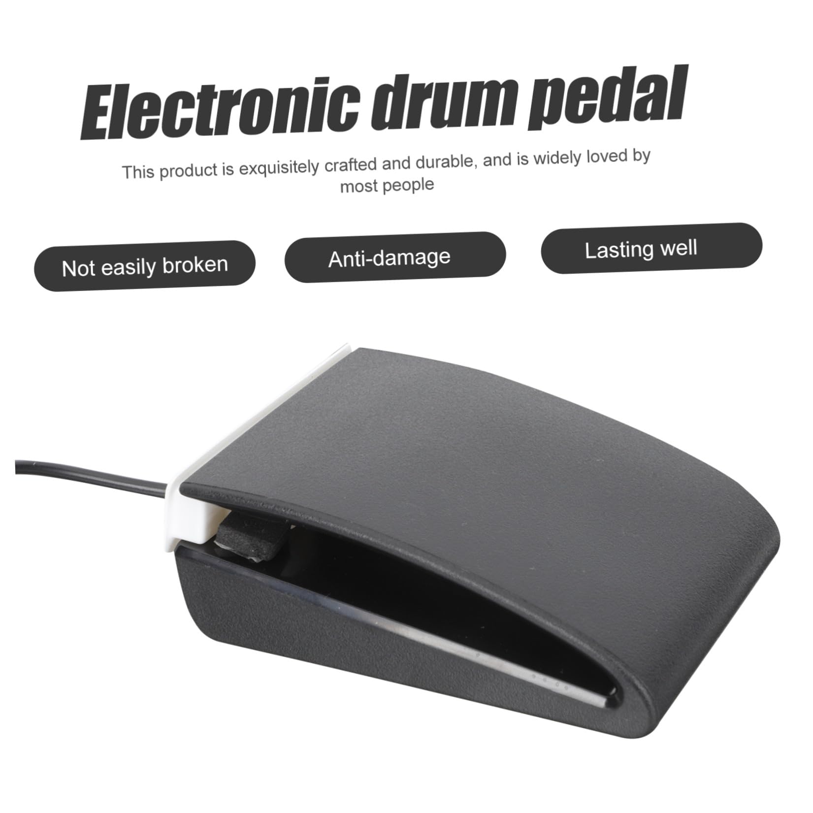 VICASKY Pedale Doppio per Batteria Elettronica Effetto Sustain Continuo, Resistente Agli Urti, Realizzato in Abs Nero Design Creativo, per Uso Musicale Professionale