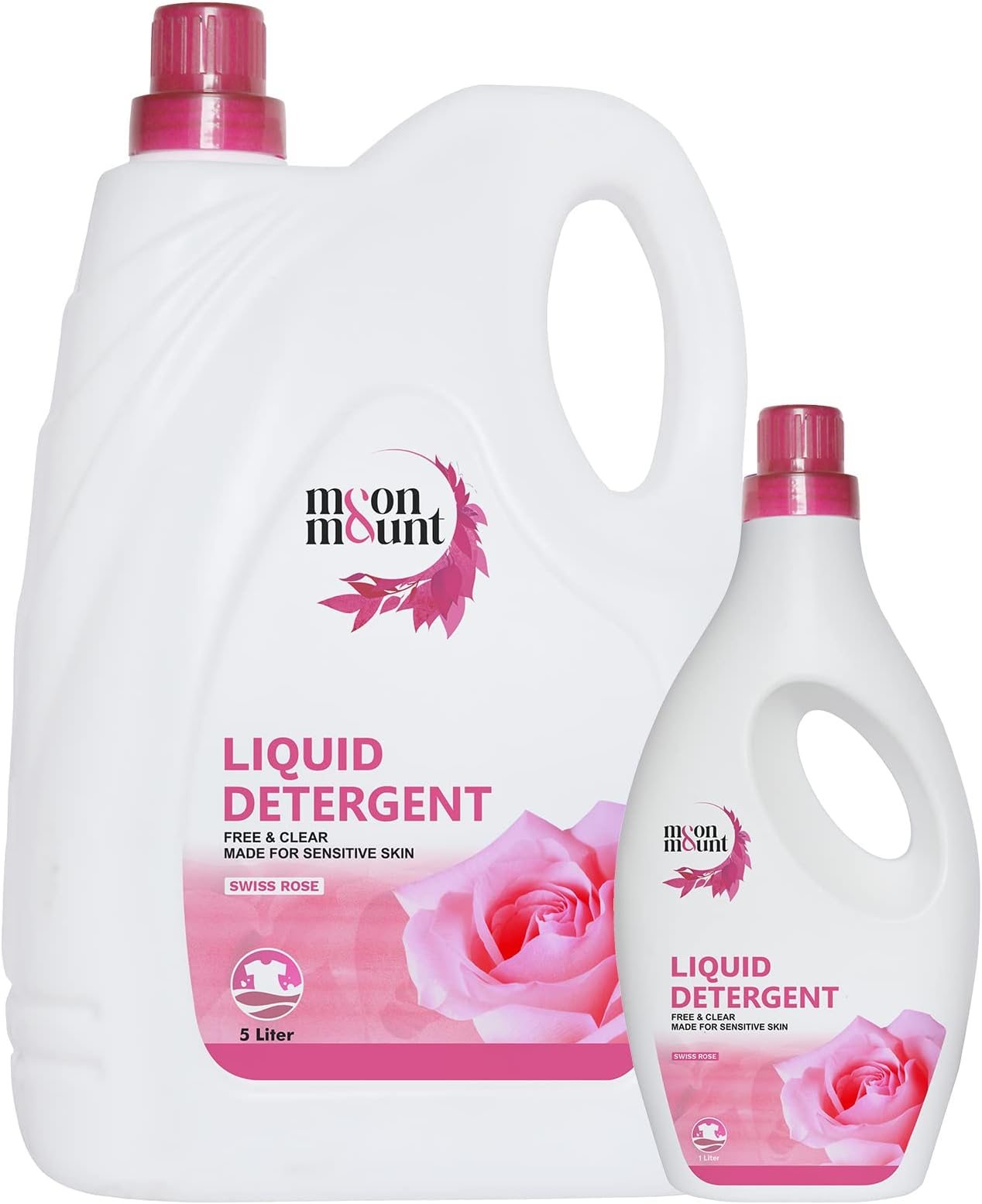 Moon & Mount Liquid Laundry Detergent 6L Can, Rose Scent, Concentrated for Front & Top Load Washing Machines (6 l (Pack of 1))
