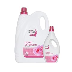 Moon & Mount liquid detergent, top load front load, detergent liquid for washing machine - balanced PH, Non-toxic 5+1L (Swiss Rose)