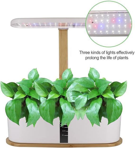 Hydroponics Growing System, 12-Pod Indoor Herb Garden Kit, LED Grow Light, 40 cm Max Height, White (white 01)