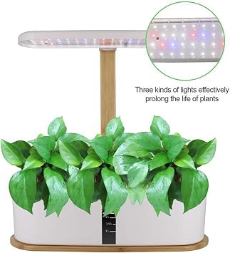 Hydroponics Growing System, 12-Pod Indoor Herb Garden Kit, LED Grow Light, 40 cm Max Height, White (white 01)