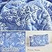 Flysheep Reversible Quilt Set Full Queen Size, 3 Pieces White Blue Botanical Floral Printed Summer Bedding Set, Soft Microfiber Lightweight Bedspread/Coverlet for All Season - 92