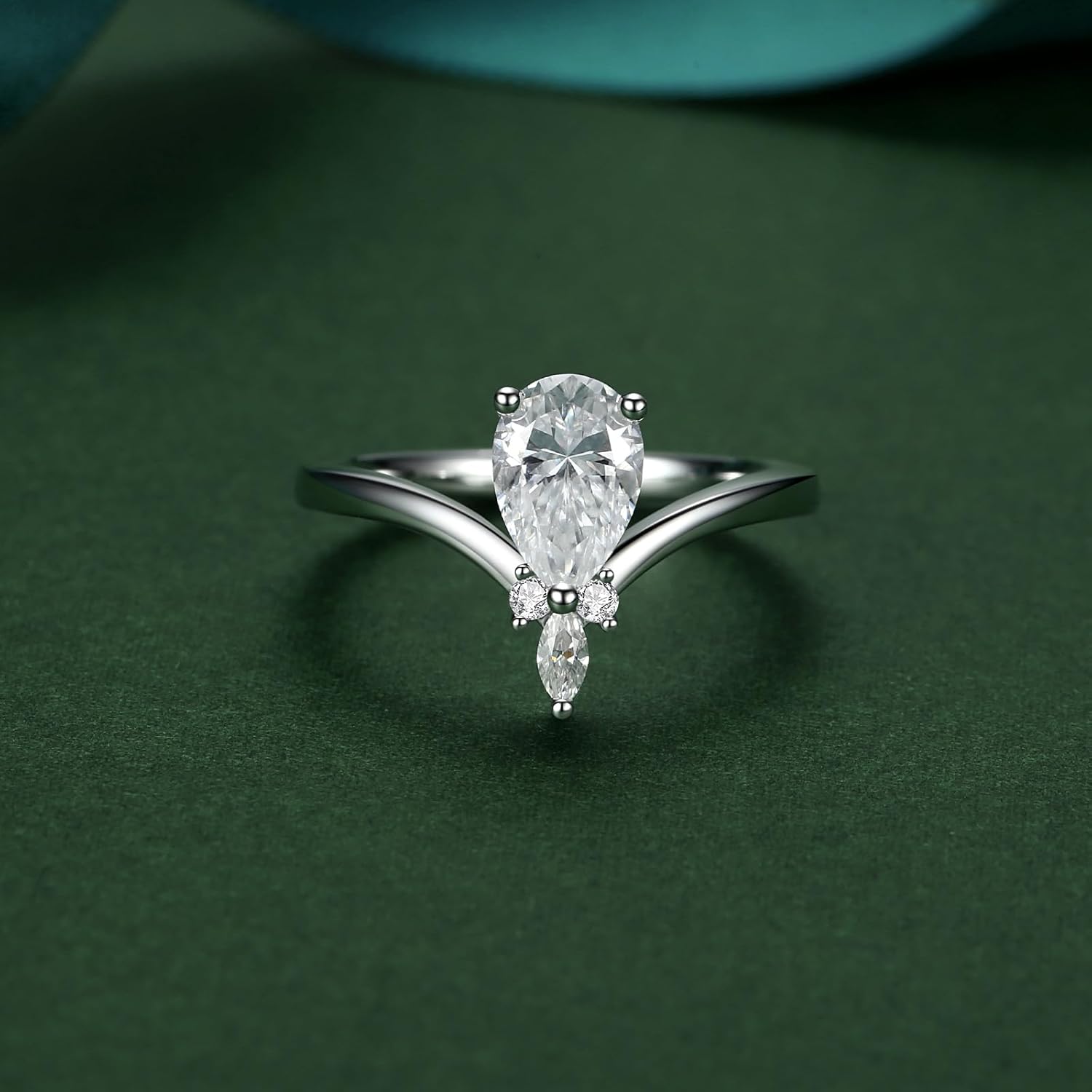 Moissanite Rings for Women D Color 925 Sterling Silver with 18K White Gold Plated Unique Wedding Promise Ring Engagement Ring - Image 3