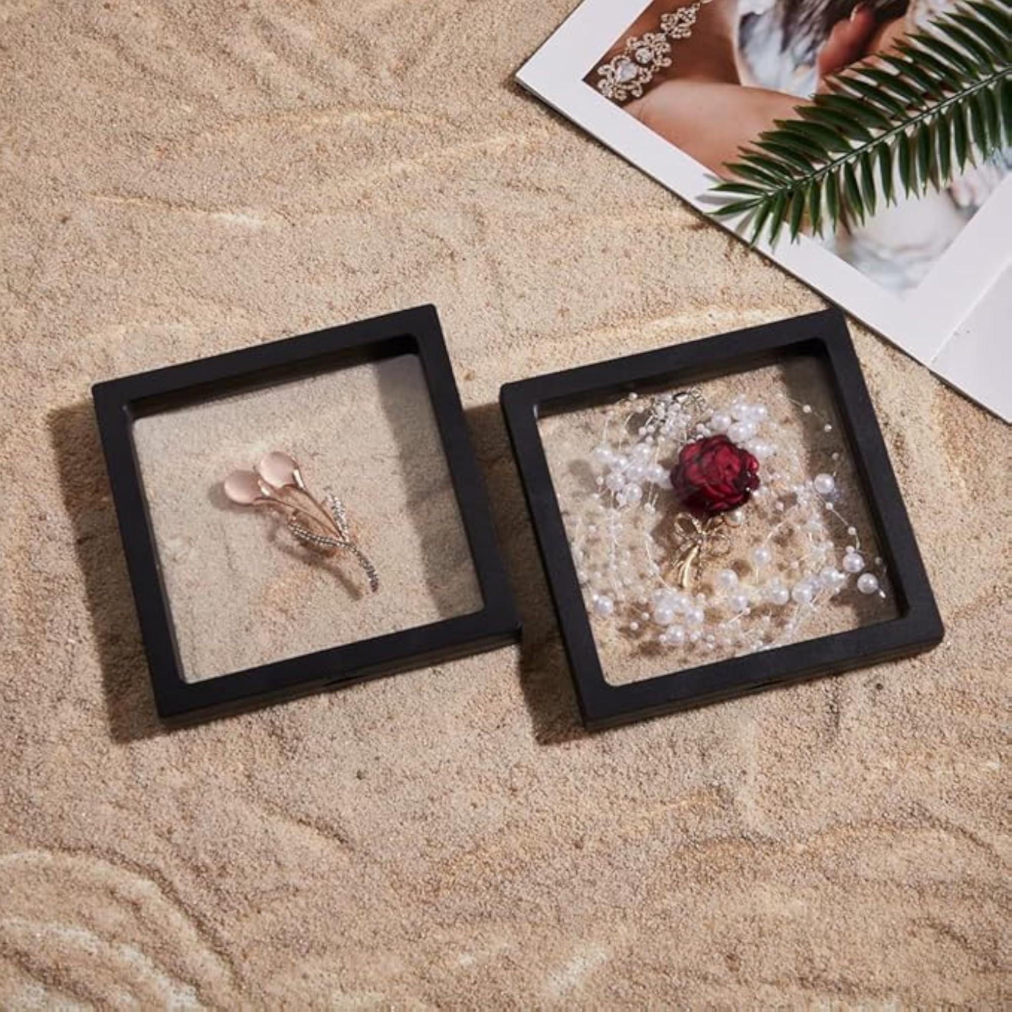 3D Transparent Display Case Jewelry Storage Box Floating Frame