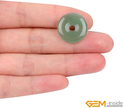 Miniatura 4 de GEM-Inside - Cuentas circulares de piedra de jade de aventurina verde de 0.78 pulgadas para colgantes, joyería, energía, chakras, masaje, guasha,