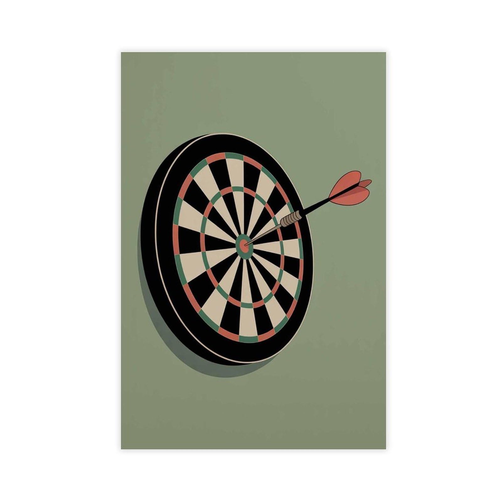 Qnvjqkdsi Unframe Dartboard Poster, Vintage Minimalist Art (2) Canvas Poster Wall Art Decor Print Picture Paintings For Living Room Bedroom Decoration 16" L X 24" W