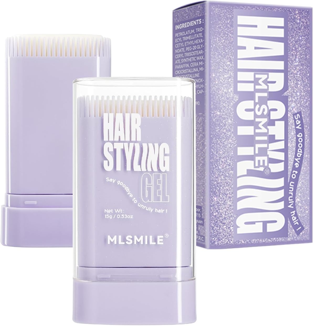 Hair Wax Stick for Kids, Hair Styling Stick with Built-in Comb, hair balm stick, Slick Stick Hair Care for Women, hair gel stick for Fly Away & Edge Frizz, Hair Refreshing Non-Greasy