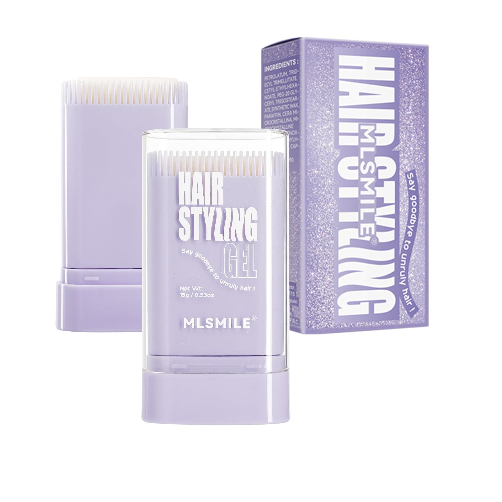 Hair Wax Stick for Kids, Hair Styling Stick with Built-in Comb, hair balm stick, Slick Stick Hair Care for Women, hair gel stick for Fly Away & Edge Frizz, Hair Refreshing Non-Greasy