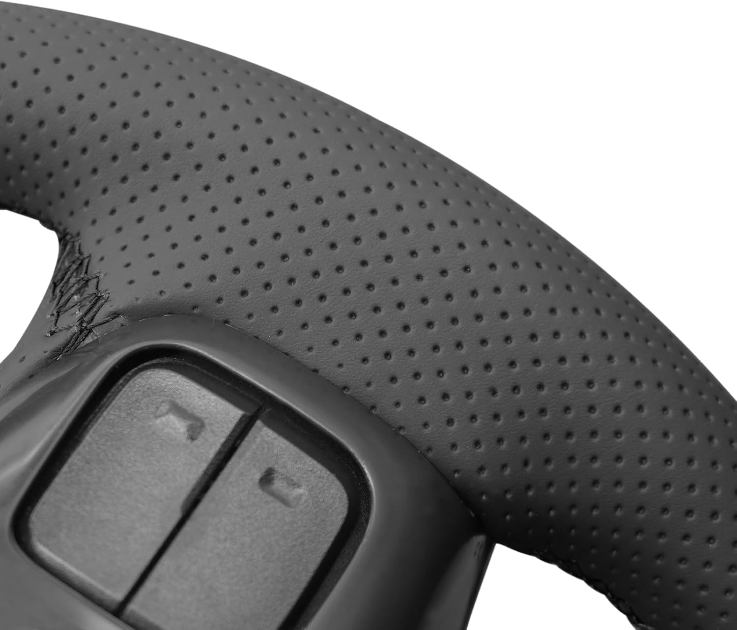 MEWANT DIY Hand Stitch Black Genuine Leather Steering Wheel Cover Wrap for Chevy Silverado Blazer 1500 Silverado 2500