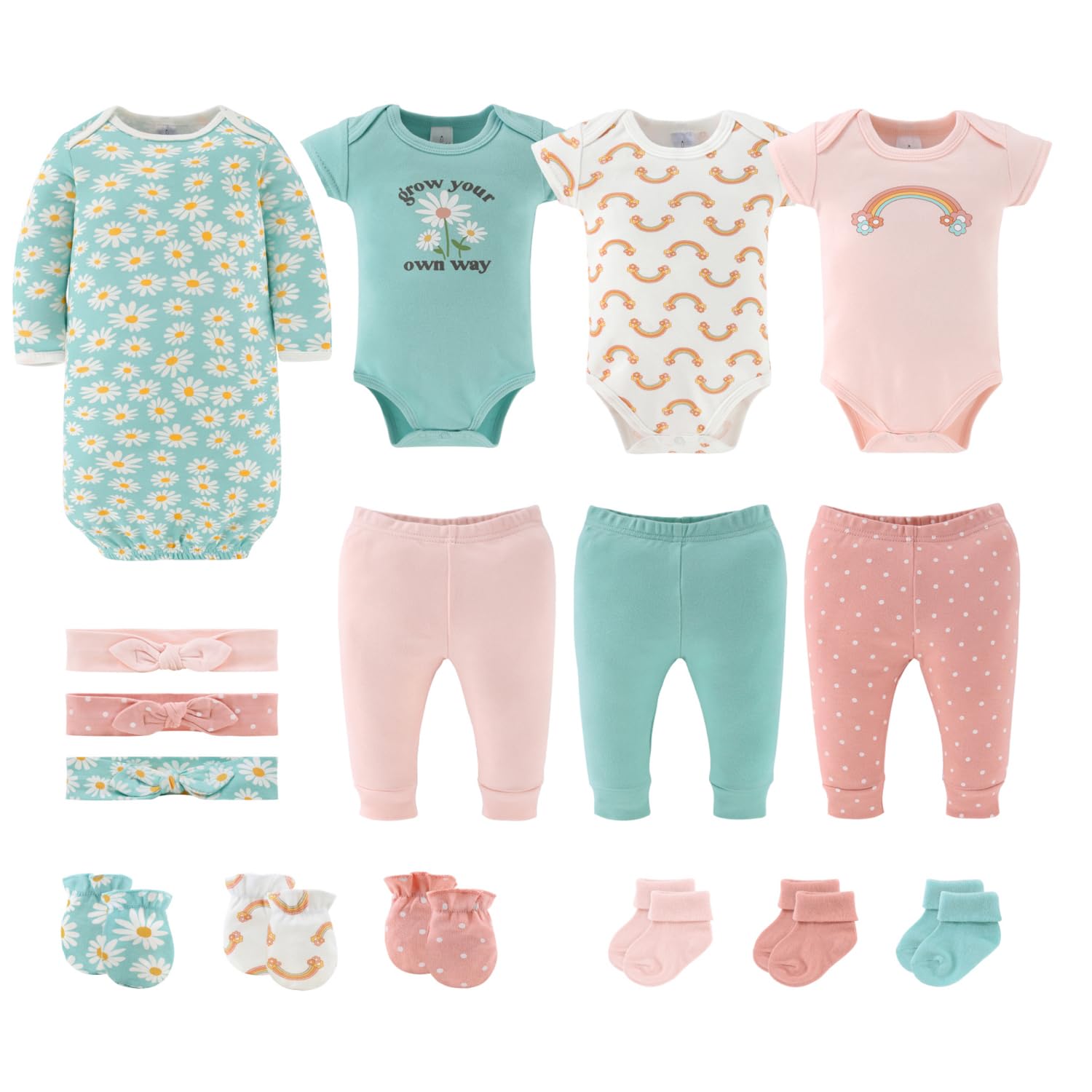 The Peanutshell Newborn Layette Gift Set for Baby Girls - 16 Essentials - Soft Cotton Clothing - Mix & Match Outfits - Per... - Review, Price and Buying Guide