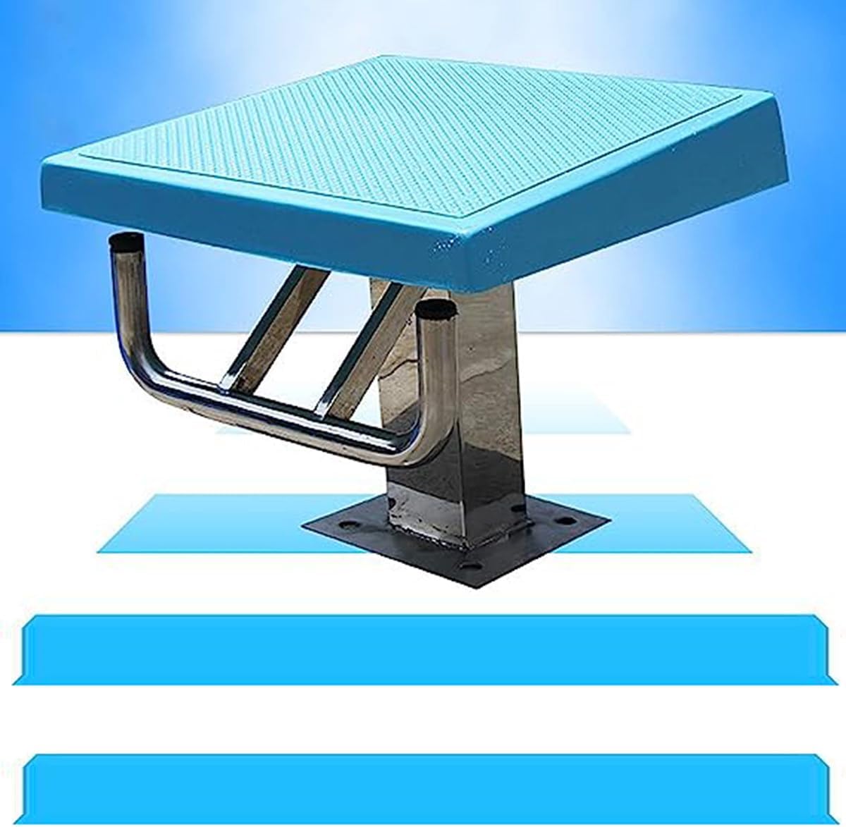 Pool Diving Boards Without Hardware, Non-Slip Swimming Pool Diving Platform with Stainless Steel Base, for Competition