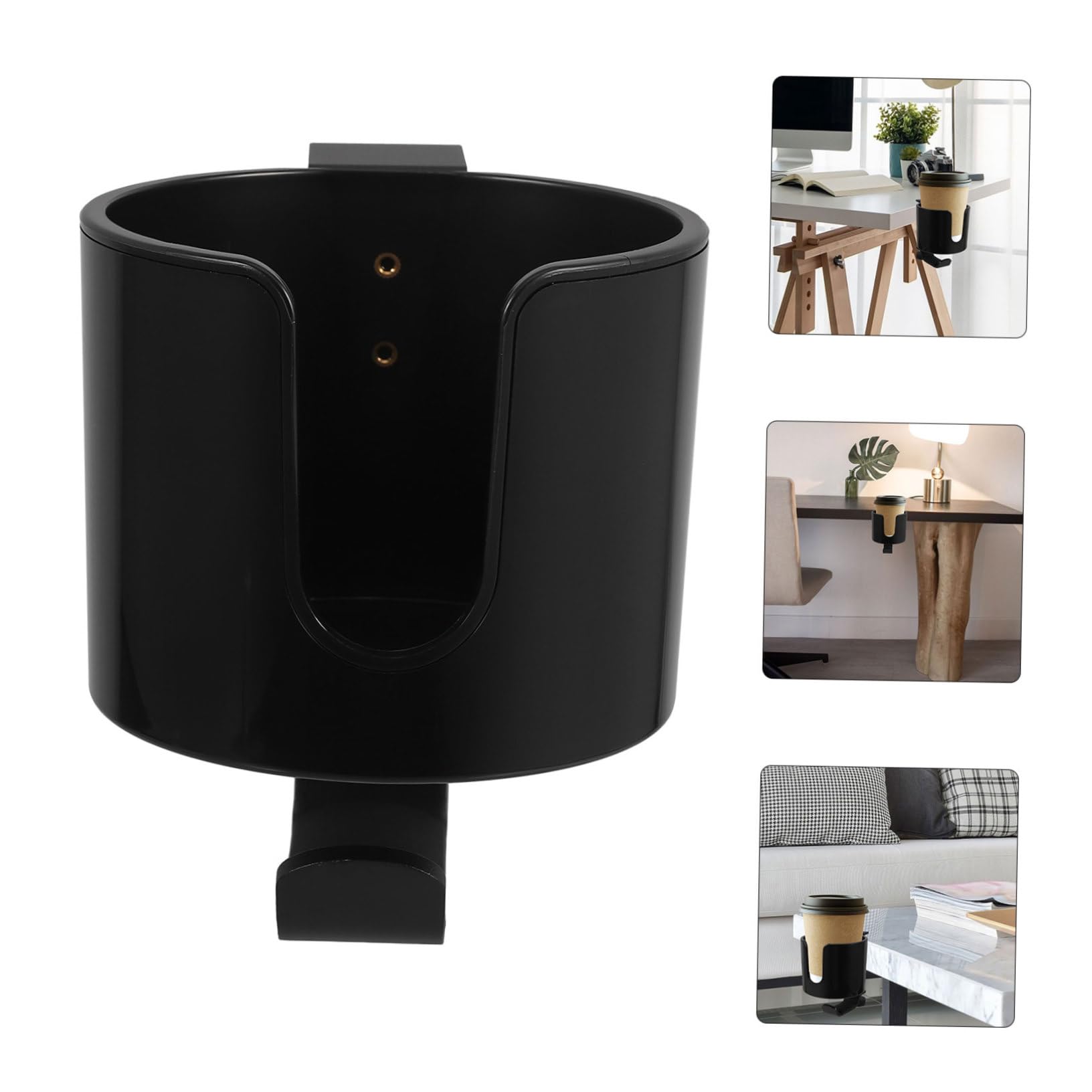 Alipis Portabicchieri da Tavolo Diametro 4 Pollici in Lega di Alluminio e Plastica, Facile da Installare con Gancio Porta Cuffie Rotante per Scrivania e Gaming Desk