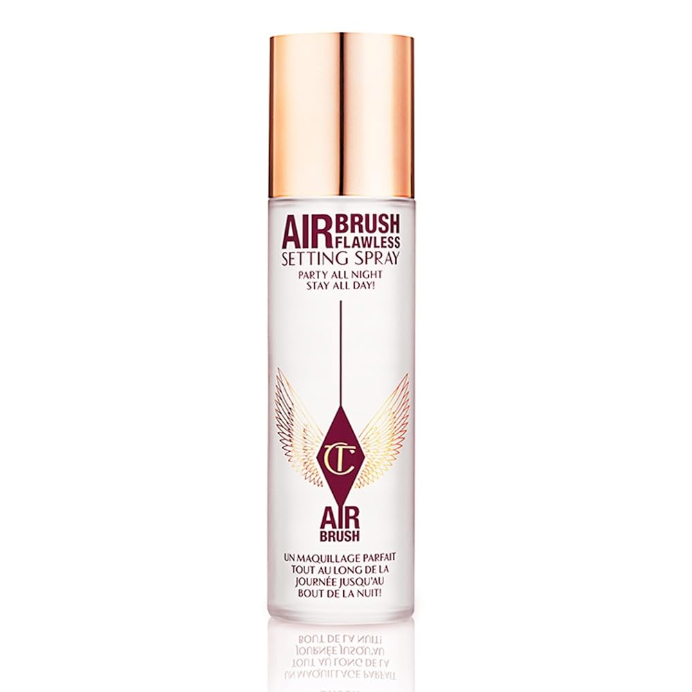 Charlotte Tilbury Airbrush Flawless Setting Spray - Ultra-Fine Hydrating Mist to Prime & Set Face Makeup For Up to 16Hr - Soothes, Blurs Pores & Calms Skin (100ml)