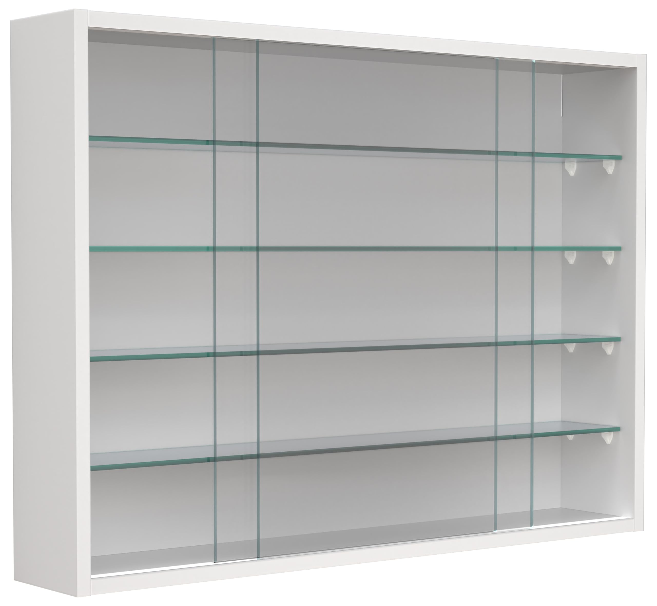 VCM Glasvitrine hängend | Vitrine Glas mit ESG-Sicherheitsglas | Maße ca. H. 55 x B. 75 x T. 12 cm | Hängevitrine Glas | Modern und platzsparend | Glas Vitrinenschrank - Drivalo L