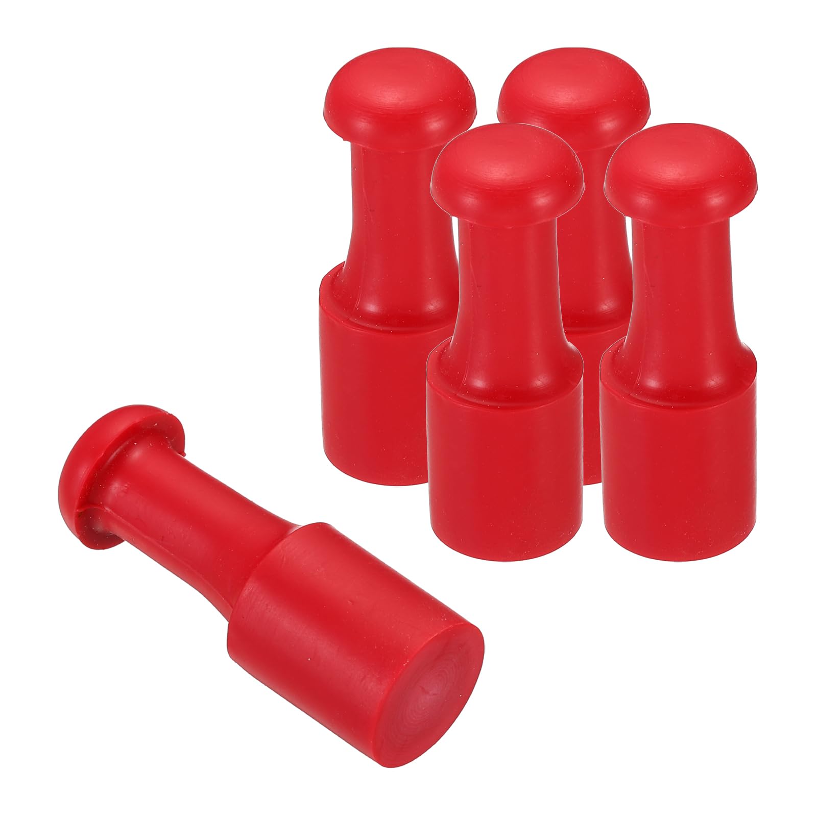 PATIKIL 15mm Stamp Rubber Round Handle, 5 Pack Rubber Knobs Stamp Mounts Drawer Pulls for Stamp Making DIY Crafting Scrapbooking Red