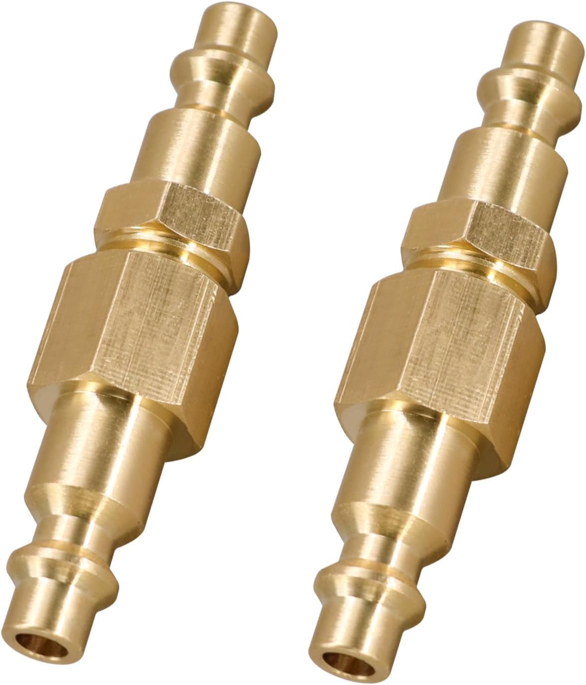 Type D Quick Connect Air Hose Fitting Kit, 1/4 NPT Brass Plug and Coupler Set For Air Compressor, Pneumatic Tools, (2 Male + 2 Female)