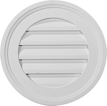 Ekena Millwork 16"W x 16"H x 1 1/8"P, Round Gable Vent Louver, Non-Functional