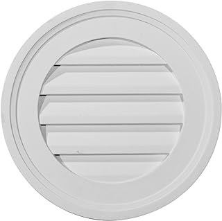 Ekena Millwork 16"W x 16"H x 1 1/8"P, Round Gable Vent Louver, Non-Functional