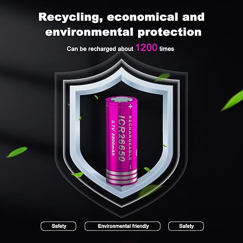 Miniatura 4 de 26650 Batería recargable 3.7volt li-ion recargable 6800mah 26550 baterías para linternas LED, 3.7battery 4pack