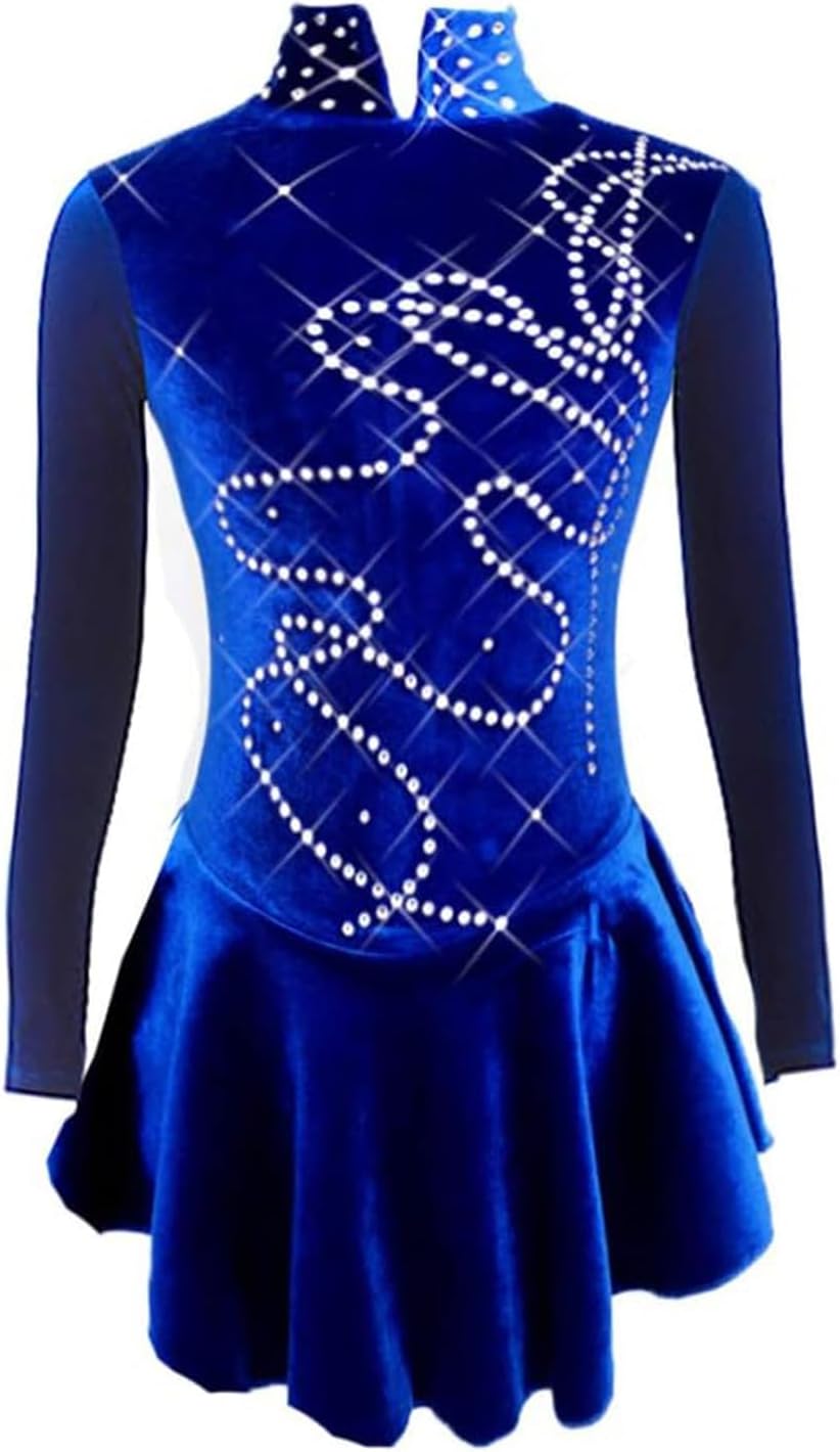 LIUHUO Ice Figure Skating Dress Girls Velvet Skirts Children Dance Costumes Kids