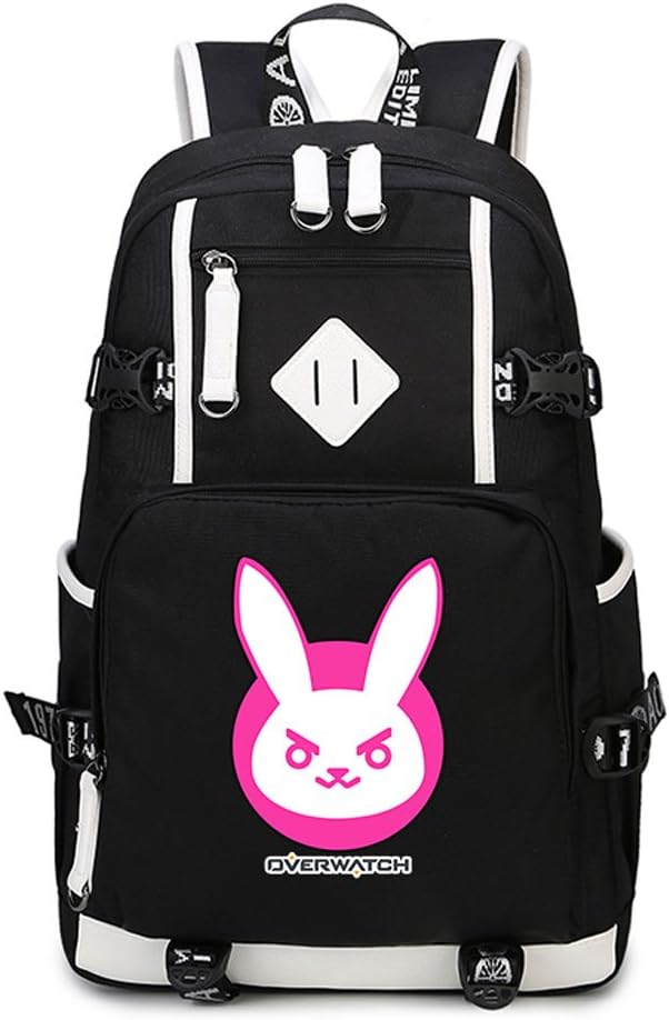 Unisex OW Game Vintage Canvas Laptop Backpack Rucksack School Bookbag Travel Hiking Bag (DVA)