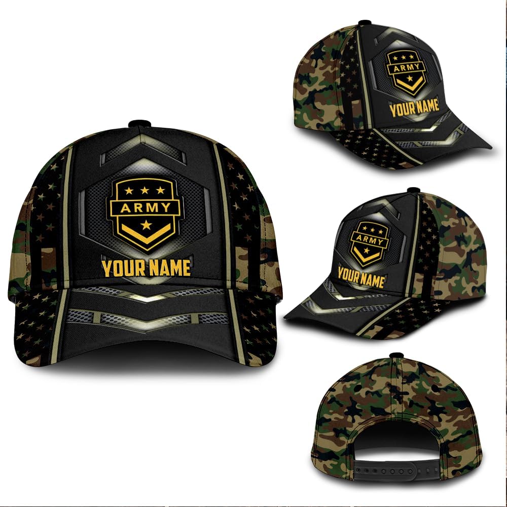 Custom Army Veteran Hat – Personalized Military Cap with Name, Patriotic Christian Gift for Men, One Size Fits All - Image 2