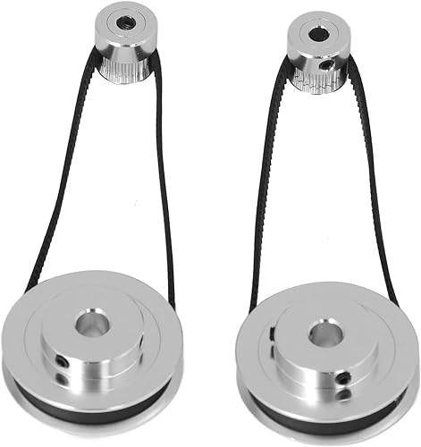 Miniatura 8 de Juego de polea de sincronización de aluminio de rueda síncrona, 20 dientes, 60 dientes con 11.024 in de longitud, 0.236 in de ancho, correa de