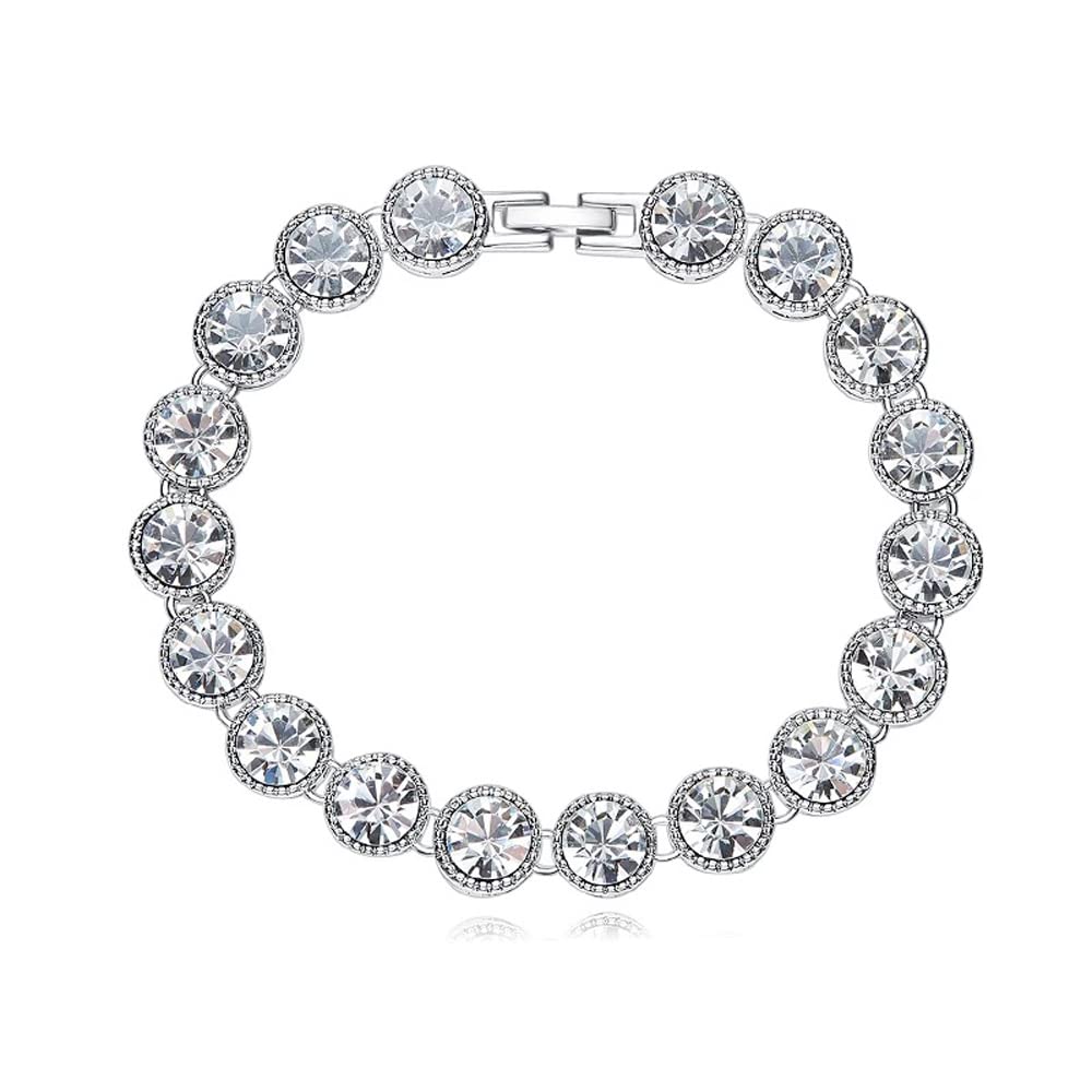 Shining Diva Fashion Latest Stylish Platinum Plated Crystal Gift Bracelet for Women and Girls (14609b) (B0B8VXN3J2) Amazon Price History, Amazon Price Tracker
