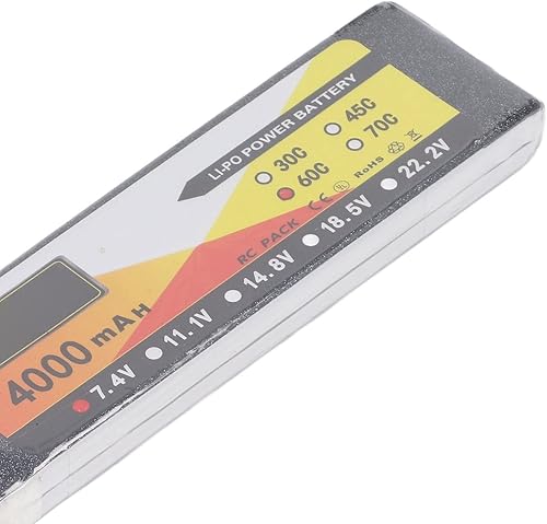 Miniatura 5 de TOPINCN Batería RC Lipo, 4000mAh Tasa de descarga de energía 2S Plug Connector LiPo Batería, 7.4V 60C Vehículos de control remoto Batería