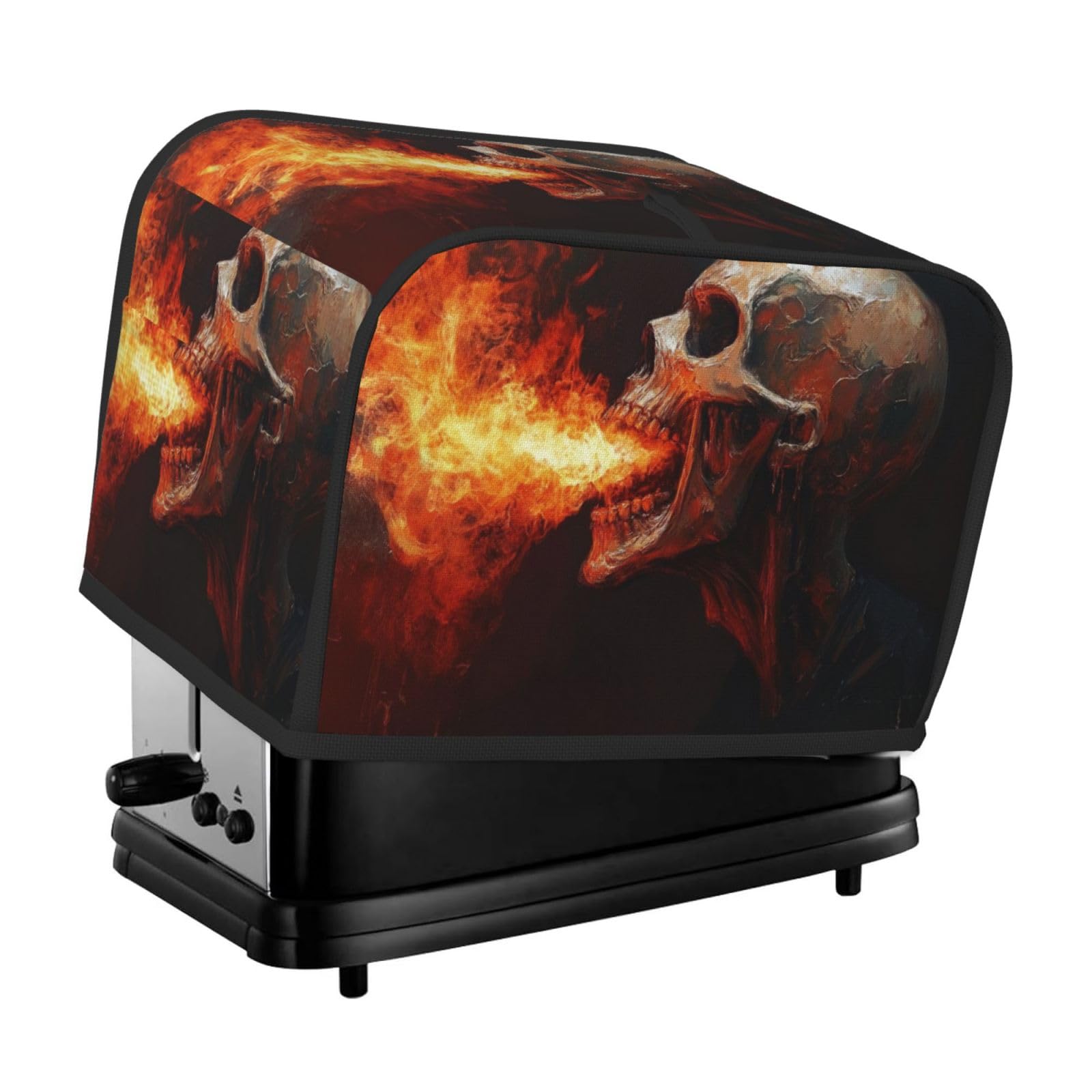 Smazdfxx As Pic Skull Mouth Spitting Fire Toaster Cover 2 Slice Toaster Covers Bread Maker Cover Kitchen Small Appliance Covers Kitchen Accessories