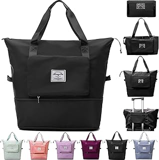 Large Capacity Folding Travel Bag, Foldable Dry Wet Separation Travel Bag, Weekender Portable Foldable Travel Duffle Bags for Women, Shoulder Bag for Sport, Gym and Travel