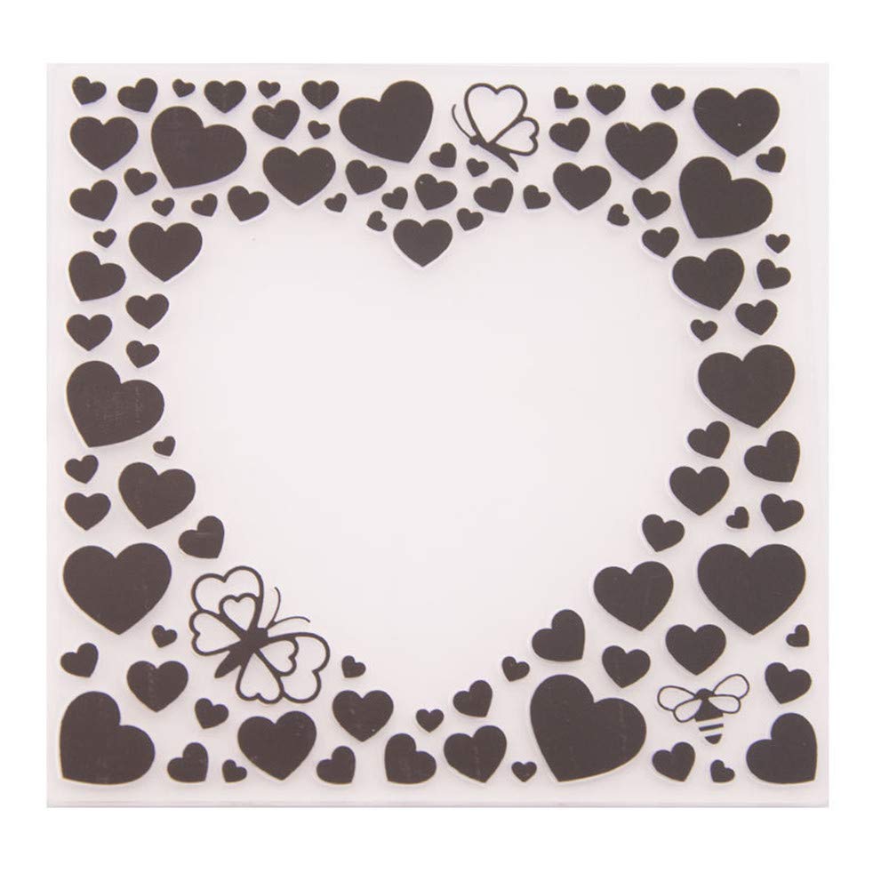 arriettycraft Valentine's Day Heart Shape Hearts Background Plastic Embossing Folders for Card Making Scrapbooking or Paper Crafts