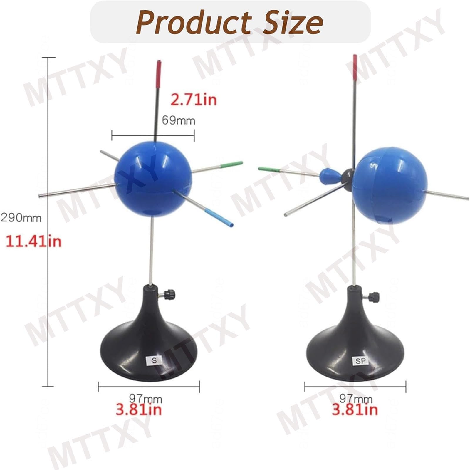 7-teiliges Set für Atomorbital-Modelle – Modelle von Elektronenwolken und Hybridorbitalen (s, sp, sp², sp³, px, py, pz) für die Organische Chemie; visuelles Lehrmittel für Unterricht