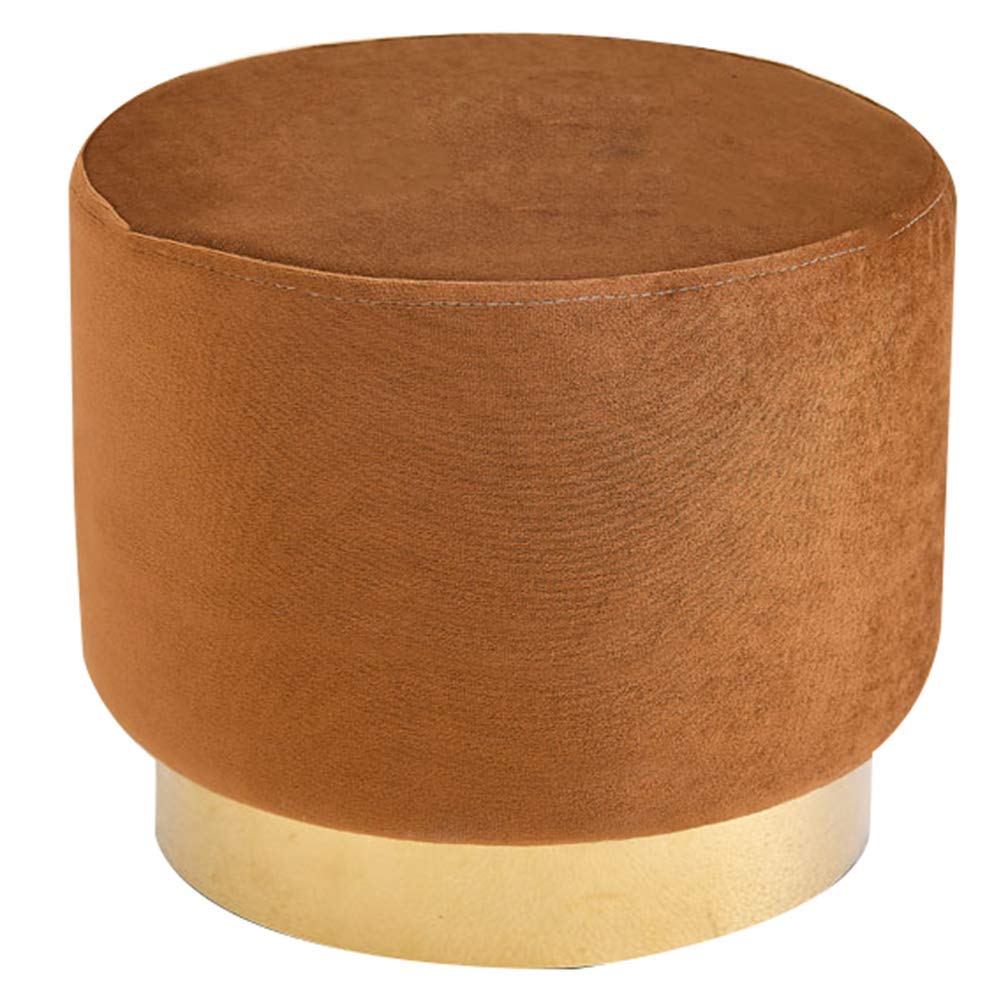 Pouf Rond Vintage en Velours Repose-Pieds Salon