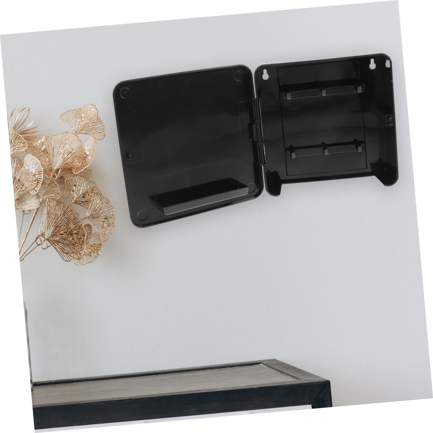 Toyvian Portachiavi Magnetico da Parete Moderno Nero, Organizzatore per Chiavi e Portaoggetti da Muro senza Installazione, Gancio Magnetico per Ingresso e Casa