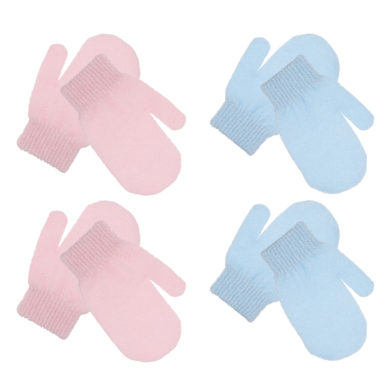 KICHOUSE 8pcs Bath Scrubber Gloves Double-sided Exfoliating Skin Gloves Thickened Shower Mitts for Body Cleansing and Spa Use