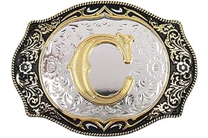 Western Initial Cowboy Buckle in Gold Costume Accessory for Men and Women,...